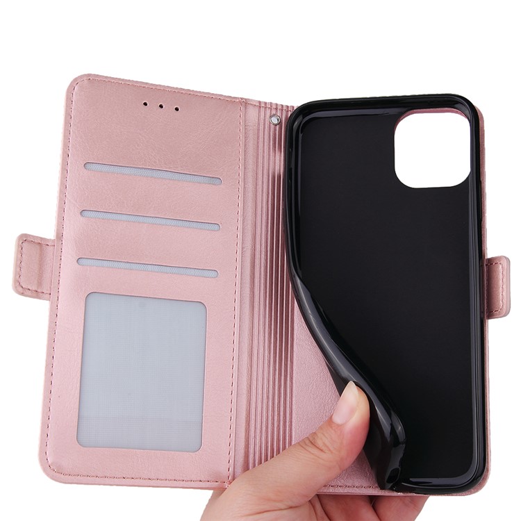 For iPhone 11 Pro 5.8 inch Magnetic Leather Purse Phone Case Cover - Rose Gold-12