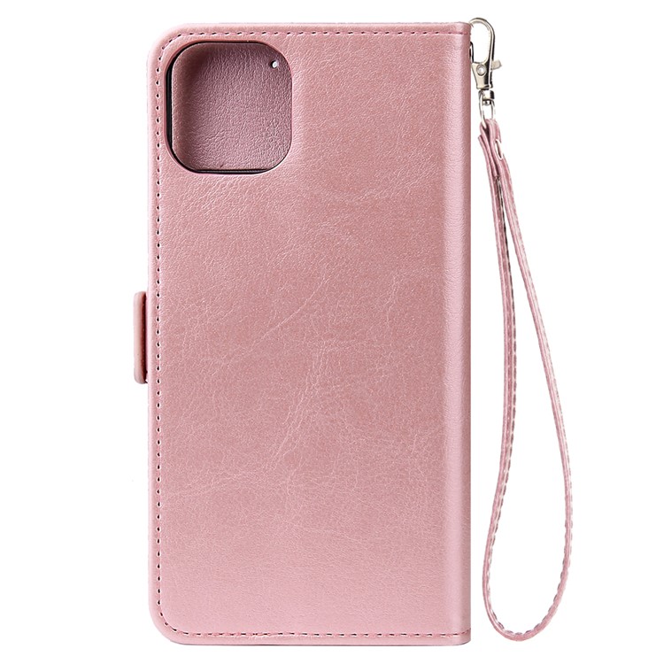 For iPhone 11 Pro 5.8 inch Magnetic Leather Purse Phone Case Cover - Rose Gold-3