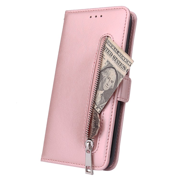 For iPhone 11 Pro 5.8 inch Magnetic Leather Purse Phone Case Cover - Rose Gold-4