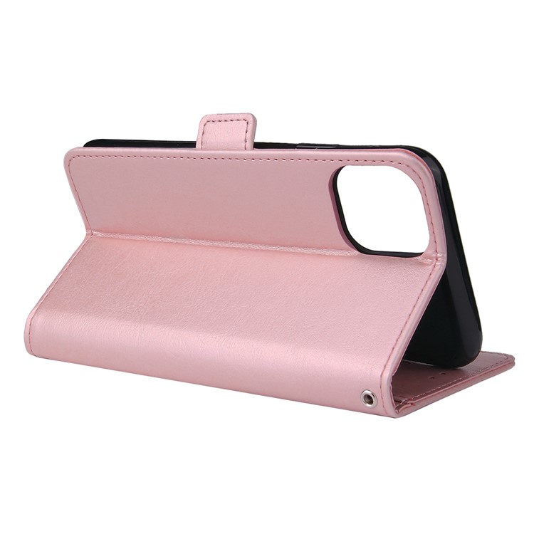 For iPhone 11 Pro 5.8 inch Magnetic Leather Purse Phone Case Cover - Rose Gold-5