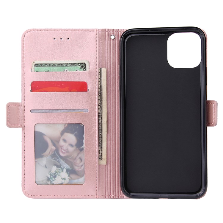 For iPhone 11 Pro 5.8 inch Magnetic Leather Purse Phone Case Cover - Rose Gold-6