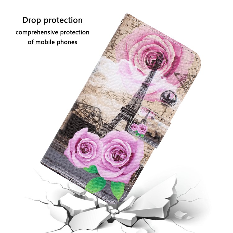 Pattern Printing PU Leather Wallet Stand Phone Casing for iPhone 11 Pro 5.8 inch (2019) - Pink Flowers-8