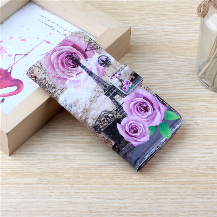 Pattern Printing PU Leather Wallet Stand Phone Casing for iPhone 11 Pro 5.8 inch (2019) - Pink Flowers-9