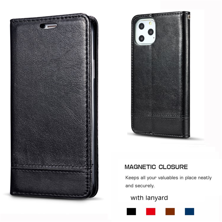 Crazy Horse Texture Leather Stand Protective Case with Card Slots for iPhone 11 Pro 5.8 inch (2019) - Black-2