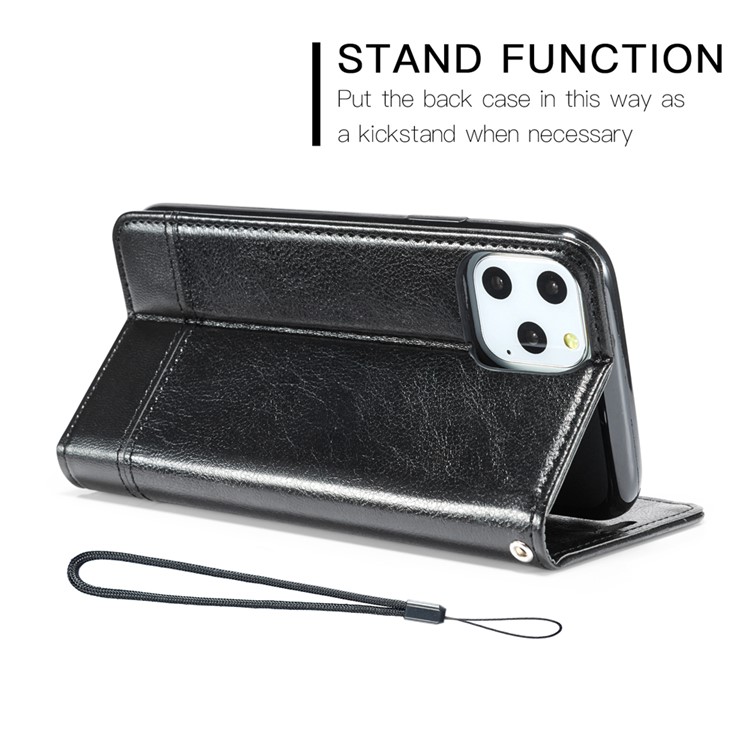 Carzy Horse Texture Leather Stand Phone Cover with Card Slots for iPhone 11 6.1 inch (2019) - Black-3