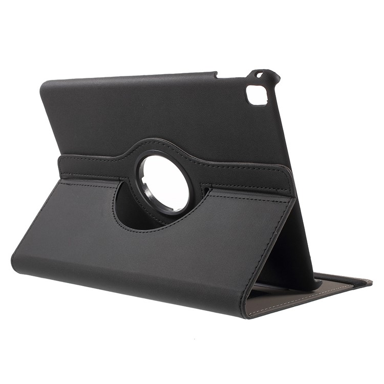 Cloth Skin Leather Case with Swivel Stand for iPad Pro 9.7 Inch - Black-5