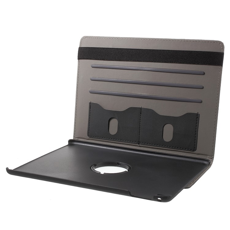 Cloth Skin Leather Case with Swivel Stand for iPad Pro 9.7 Inch - Black-8