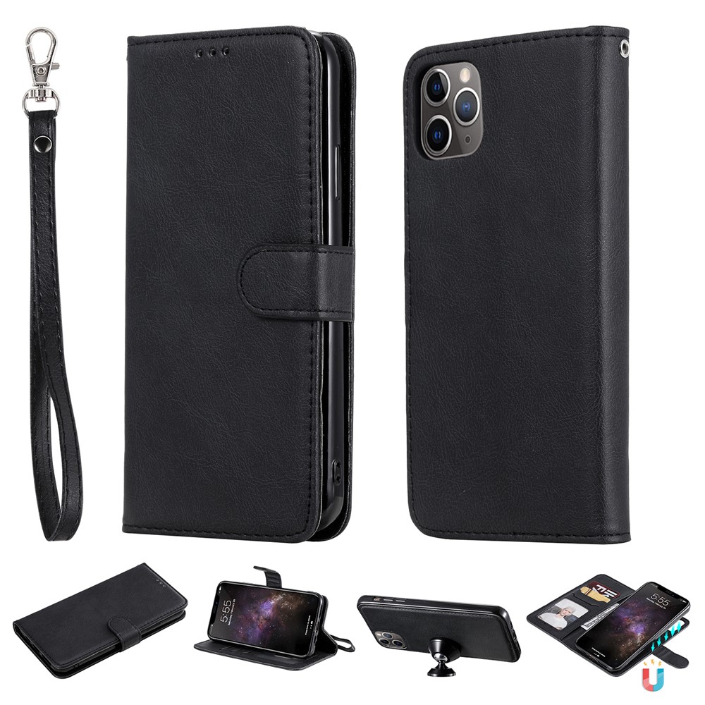 Estojo Magnético Destacável 2 Em 1 Carteira Em Couro Para Iphone 11 Pro Max 6,5 Polegadas - Preto-1