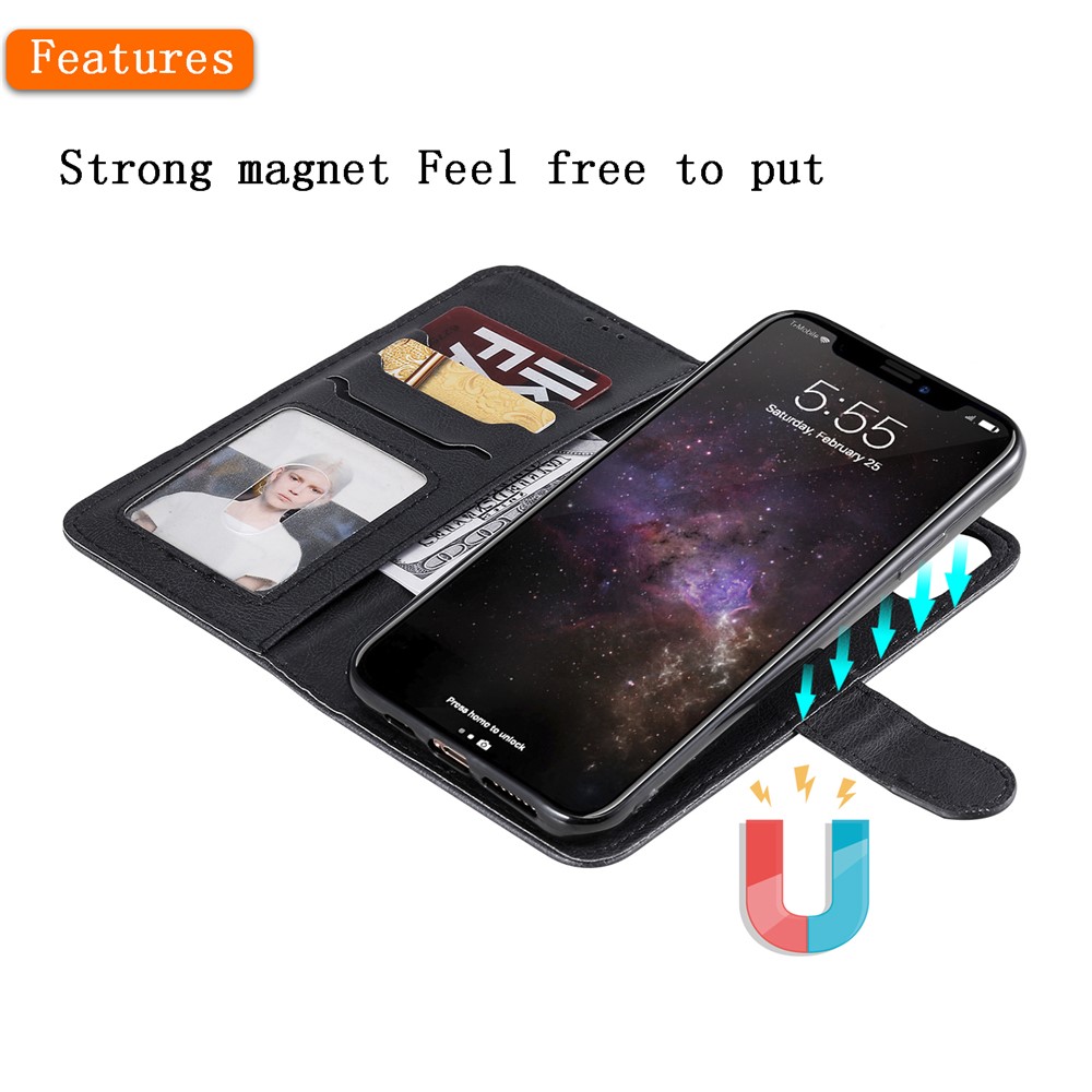 Estojo Magnético Destacável 2 Em 1 Carteira Em Couro Para Iphone 11 Pro Max 6,5 Polegadas - Preto-3