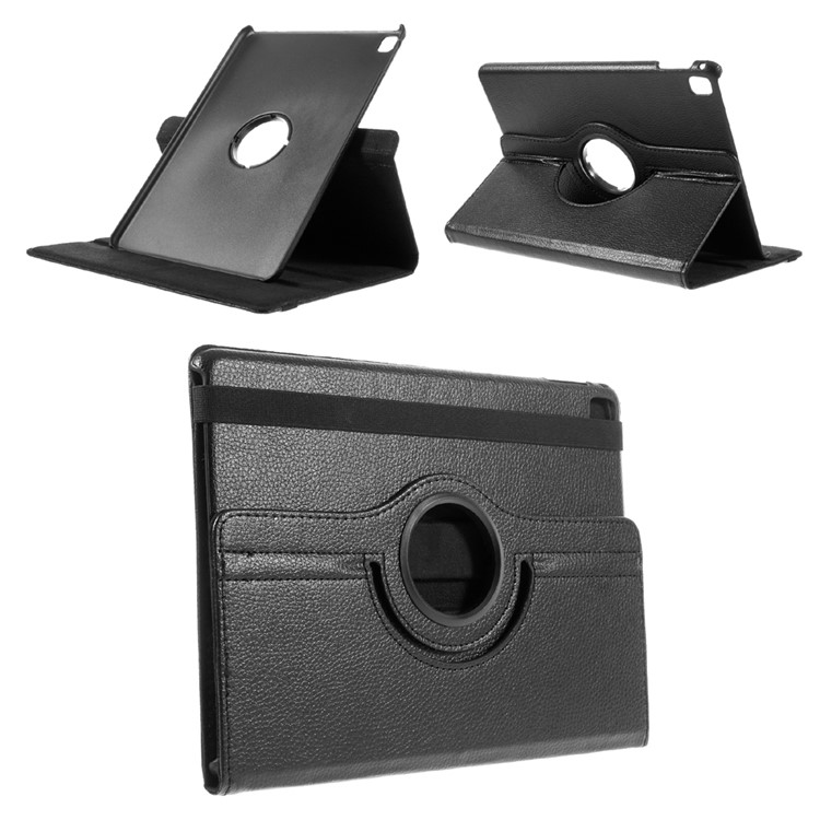 Litchi Texture Leather Flip Case Rotary Stand Cover for iPad Pro 9.7-inch - Black-1