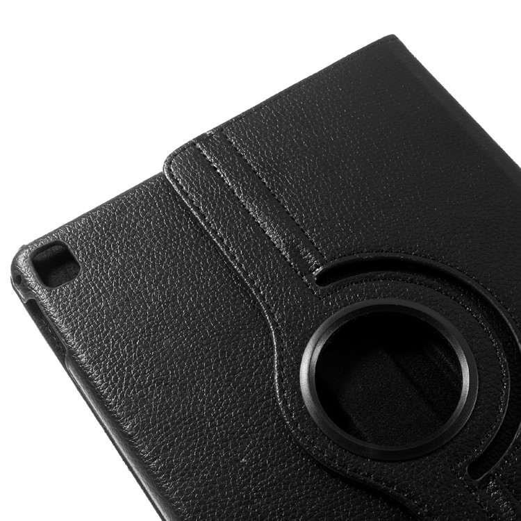 Litchi Texture Leather Flip Case Rotary Stand Cover for iPad Pro 9.7-inch - Black-10