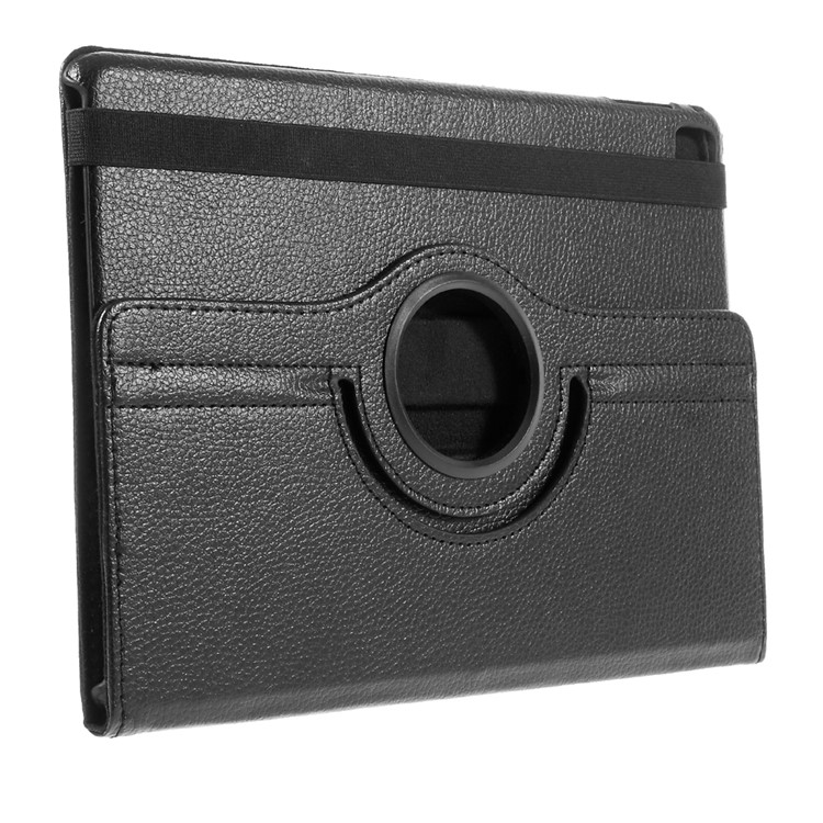 Litchi Texture Leather Flip Case Rotary Stand Cover for iPad Pro 9.7-inch - Black-4