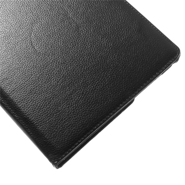 Litchi Texture Leather Flip Case Rotary Stand Cover for iPad Pro 9.7-inch - Black-9