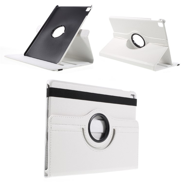 Litchi Texture Rotary Stand Leather Case Cover for iPad Pro 9.7-inch - White-1