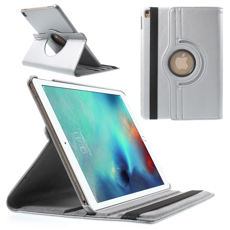 

Litchi Texture Leather Rotary Stand Flip Cover for iPad Pro 9.7-inch - Grey