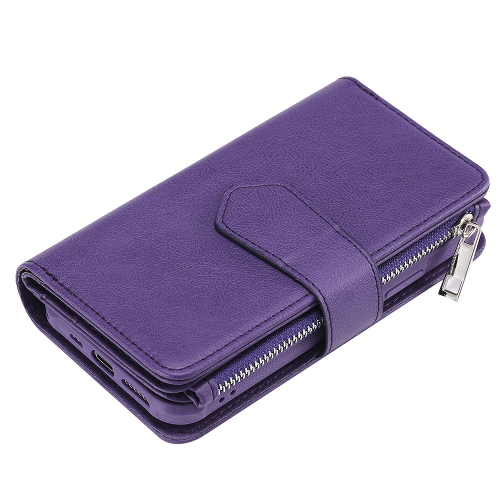 Detachable 2-in-1 TPU + Zipper Wallet Leather Flip Case with Stand Lanyard for iPhone 11 Pro 5.8 inch - Purple-6