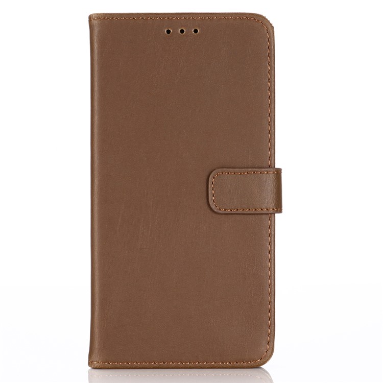 Crazy Horse Skin Leather Wallet Shell for iPhone 11 Pro 5.8 inch - Coffee-2