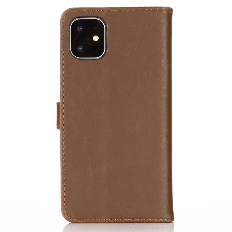 Crazy Horse Skin Leather Wallet Shell for iPhone 11 Pro 5.8 inch - Coffee-3