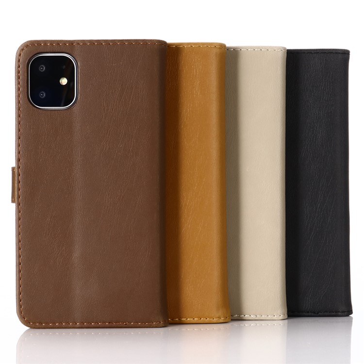 Crazy Horse Skin Leather Wallet Shell for iPhone 11 Pro 5.8 inch - Coffee-9