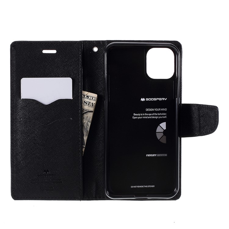 MERCURY GOOSPERY Fancy Diary Leather Wallet Mobile Phone Case for iPhone 11 Pro Max 6.5-inch - All Black-9