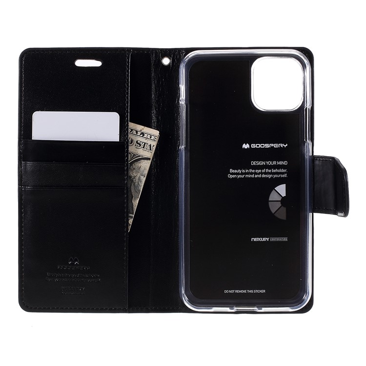 MERCURY GOOSPERY Sonata Diary Leather Wallet Stand Casing for iPhone 11 Pro Max 6.5-inch - Black-9