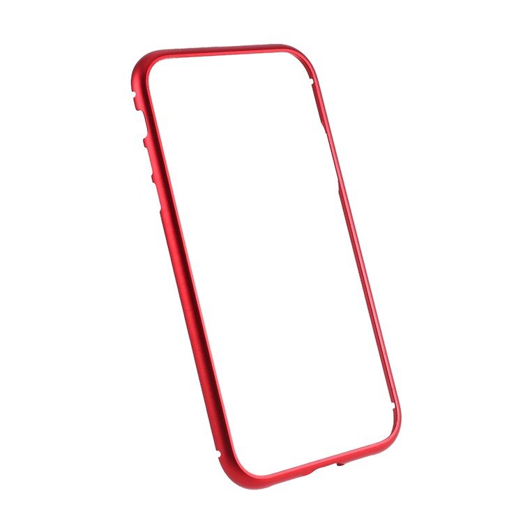 Magnetic Adsorption Metal Frame + Tempered Glass Phone Case for Apple iPhone 11 6.1 inch - Red-3