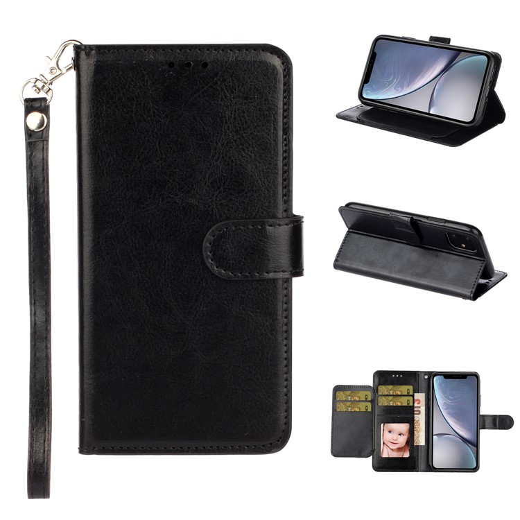 With 5 Card Slots Leather Cell Casing Cover for iPhone 11 Pro Max 6.5 inch - Black-1