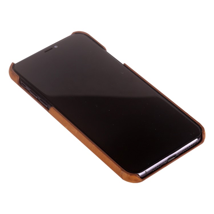 PIERRE CARDIN Genuine Leather Skin Phone Cover for Apple iPhone 11 Pro 5.8 inch - Brown-4