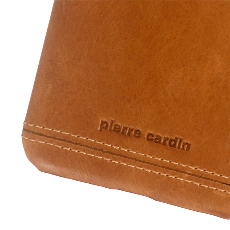 PIERRE CARDIN Genuine Leather Skin Phone Cover for Apple iPhone 11 Pro 5.8 inch - Brown-6