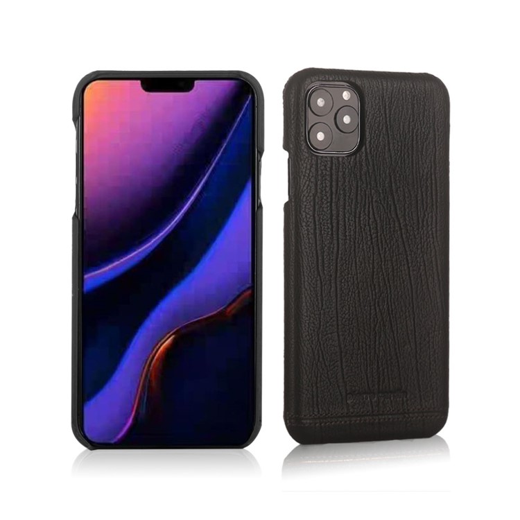PIERRE CARDIN Genuine Leather Skin Phone Cover for Apple iPhone 11 Pro 5.8 inch - Black-1