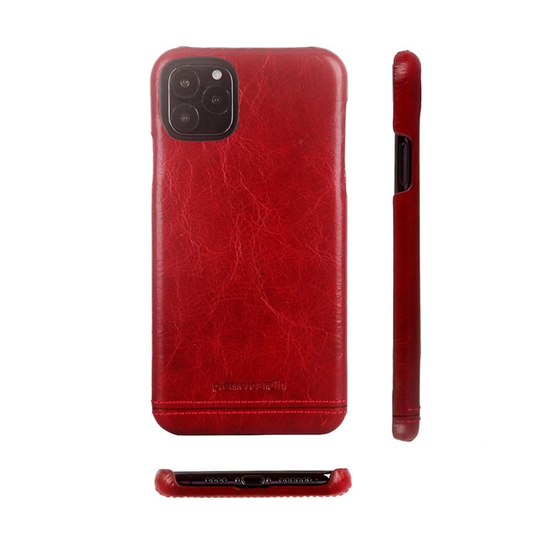 PIERRE CARDIN Genuine Leather Skin Phone Cover for Apple iPhone 11 Pro 5.8 inch - Red-2