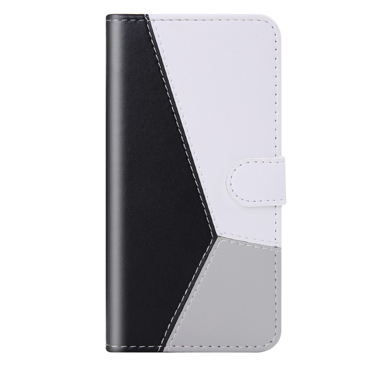 Tricolor PU Leather Wallet Stand Phone Case for iPhone 11 Pro Max 6.5-inch - Black/White/Grey-2