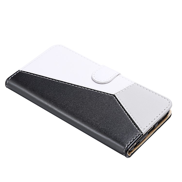 Tricolor PU Leather Wallet Stand Phone Case for iPhone 11 Pro Max 6.5-inch - Black/White/Grey-4