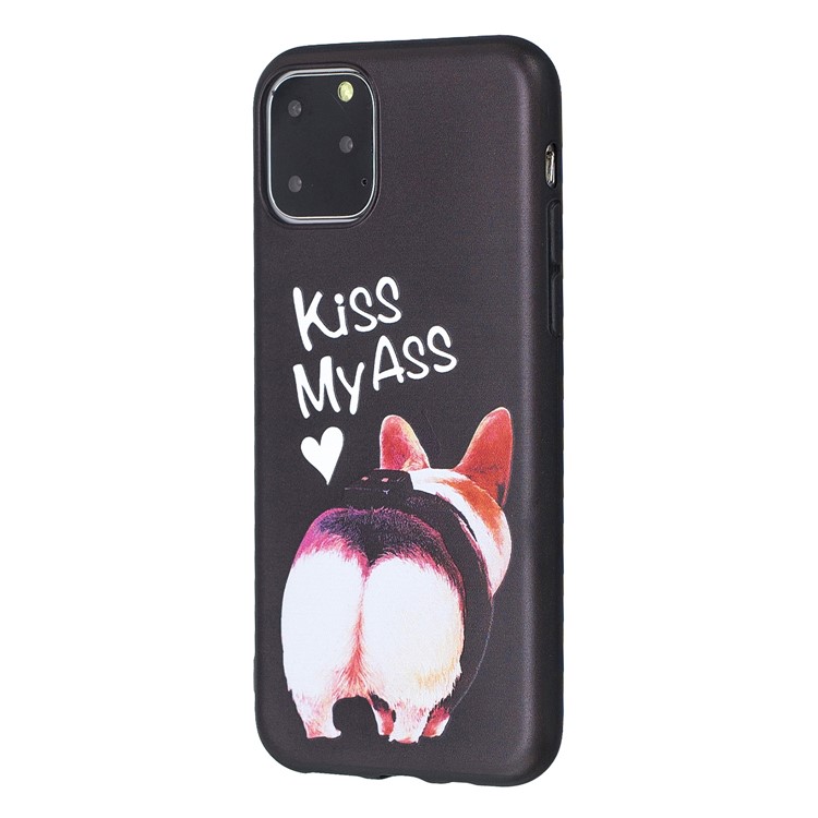 Pattern Printing Embossed TPU Case Covering for iPhone 11 Pro 5.8 inch - Kiss My Ass-2