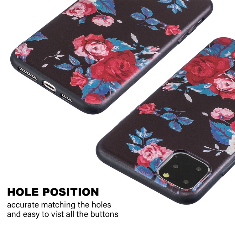 Pattern Printing Embossed TPU Case for iPhone 11 Pro Max 6.5 inch (2019) - Vivid Flowers-4