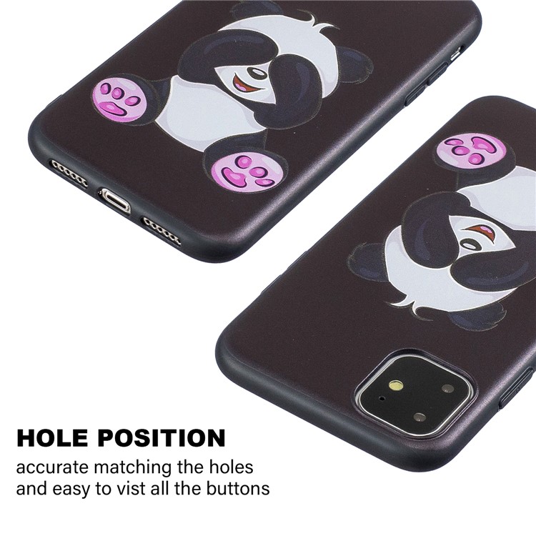 Pattern Printing Embossed TPU Case for iPhone 11 6.1 inch (2019) - Cute Panda-4