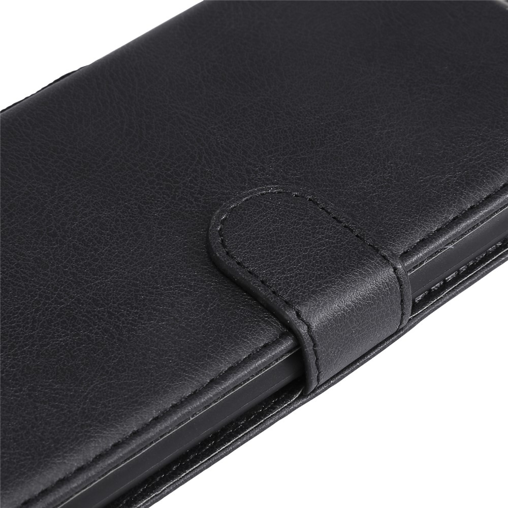 KT Leather Series-2 Color Sólido PU Cuero Case de Teléfonos Con Cordón Para Iphone 11 6.1 Pulgadas (2019) - Negro