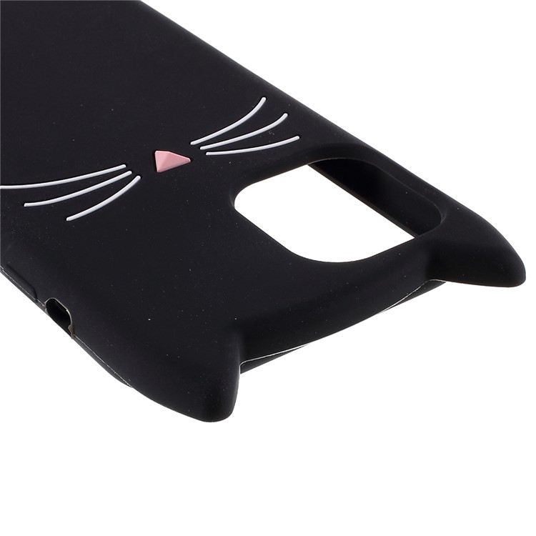 3D Mustache Cat Silicone Phone Case Covering for iPhone 11 Pro 5.8 inch - Black-7