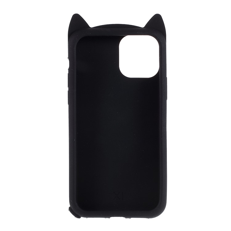 3D Mustache Cat Silicone Case Protective Shell for iPhone 11 Pro Max 6.5 inch - Black-3