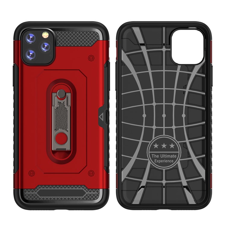 Armor Rugged PC + TPU Combo Case with Kickstand for iPhone 11 6.1 inch (2019) - Red-3