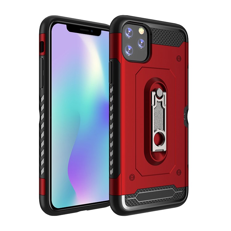 Armor Rugged PC + TPU Hybrid Cover with Kickstand for iPhone 11 Pro 5.8 inch (2019) - Red-1