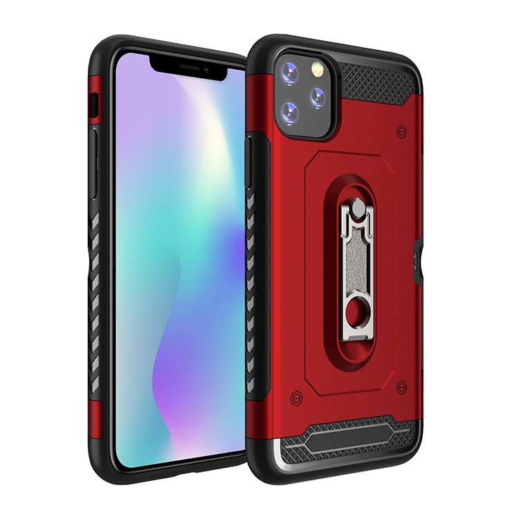 Armor Rugged PC + TPU Hybrid Cover with Kickstand for iPhone 11 Pro 5.8 inch (2019) - Red-1