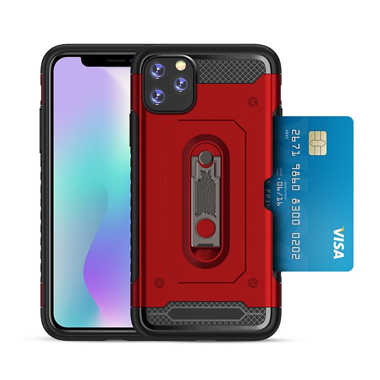 Armor Rugged PC + TPU Hybrid Cover with Kickstand for iPhone 11 Pro 5.8 inch (2019) - Red-4