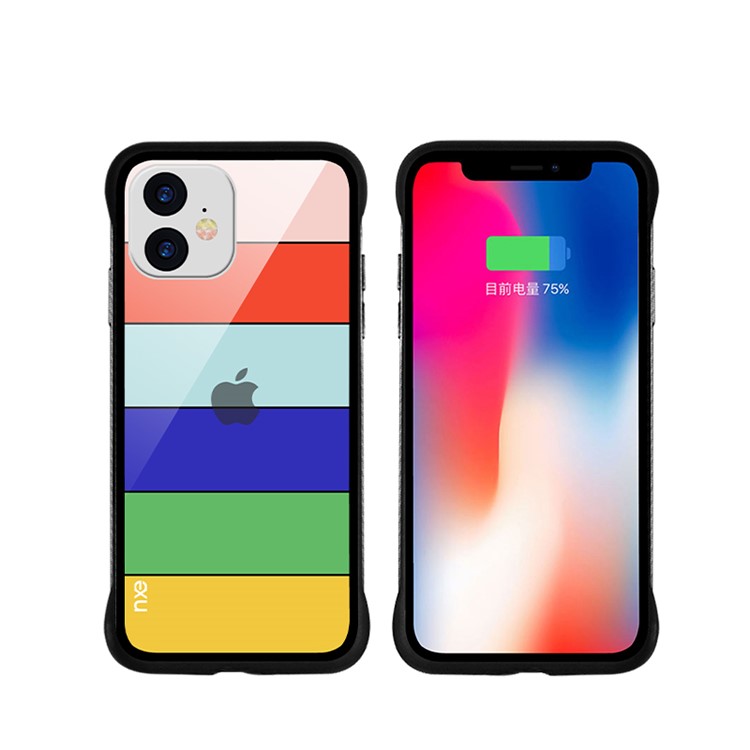 NXE Rainbow Series Tempered Glass Phone Cover for Apple iPhone 11 6.1 inch - Yellow-1