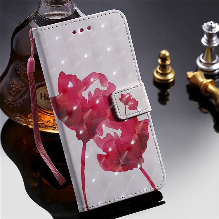 Light Spot Decor Pattern Printing Leather Phone Cover Wallet  for Apple iPhone 11 Pro 5.8 inch - Lotus-9