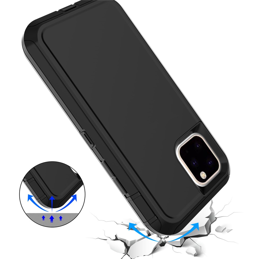 Shockproof PC + TPU Hybrid Case for Apple iPhone 11 Pro Max 6.5 inch - All Black-2