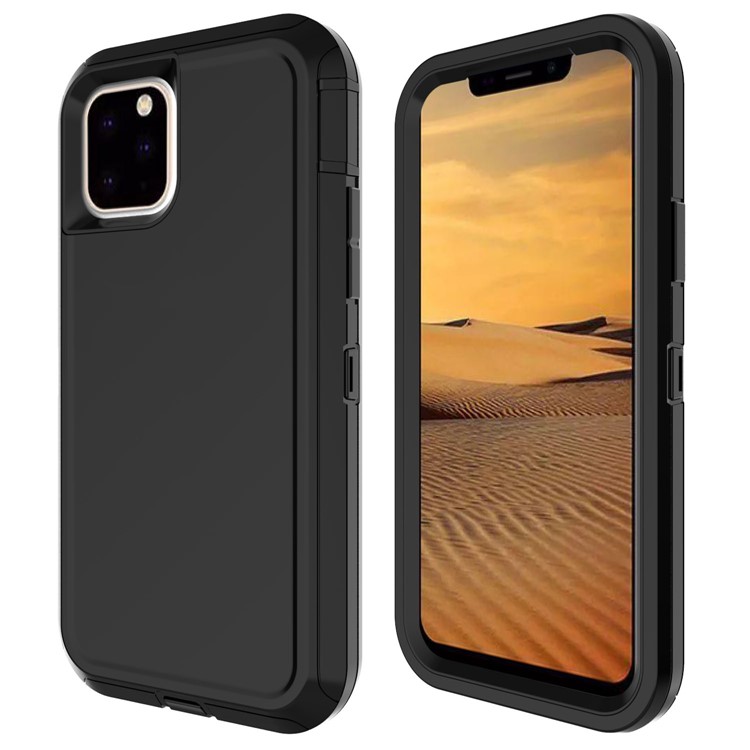 Drop-proof Plastic + TPU Hybrid Case for Apple iPhone 11 Pro 5.8 inch - All Black-4