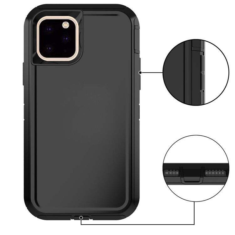 Drop-proof Plastic + TPU Hybrid Case for Apple iPhone 11 Pro 5.8 inch -  All Black-5