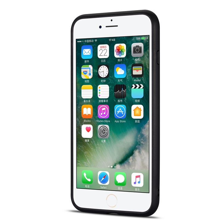 Cáscara Del Teléfono Con Magnético Pie De Apoyo Del Anillo De Dedo Para El Iphone 8 Plus / 7 Además De 5,5 Pulgadas - Negro-4