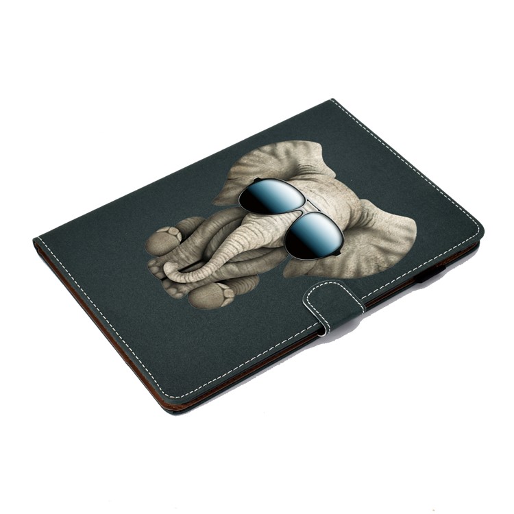 Cobertura Universal Impresión Del Patrón Tableta Cuero Para El Ipad 9,7 Pulgadas (2017) / (2018) / Aire Ipad (2013) / Aire 2 - Elefante-5